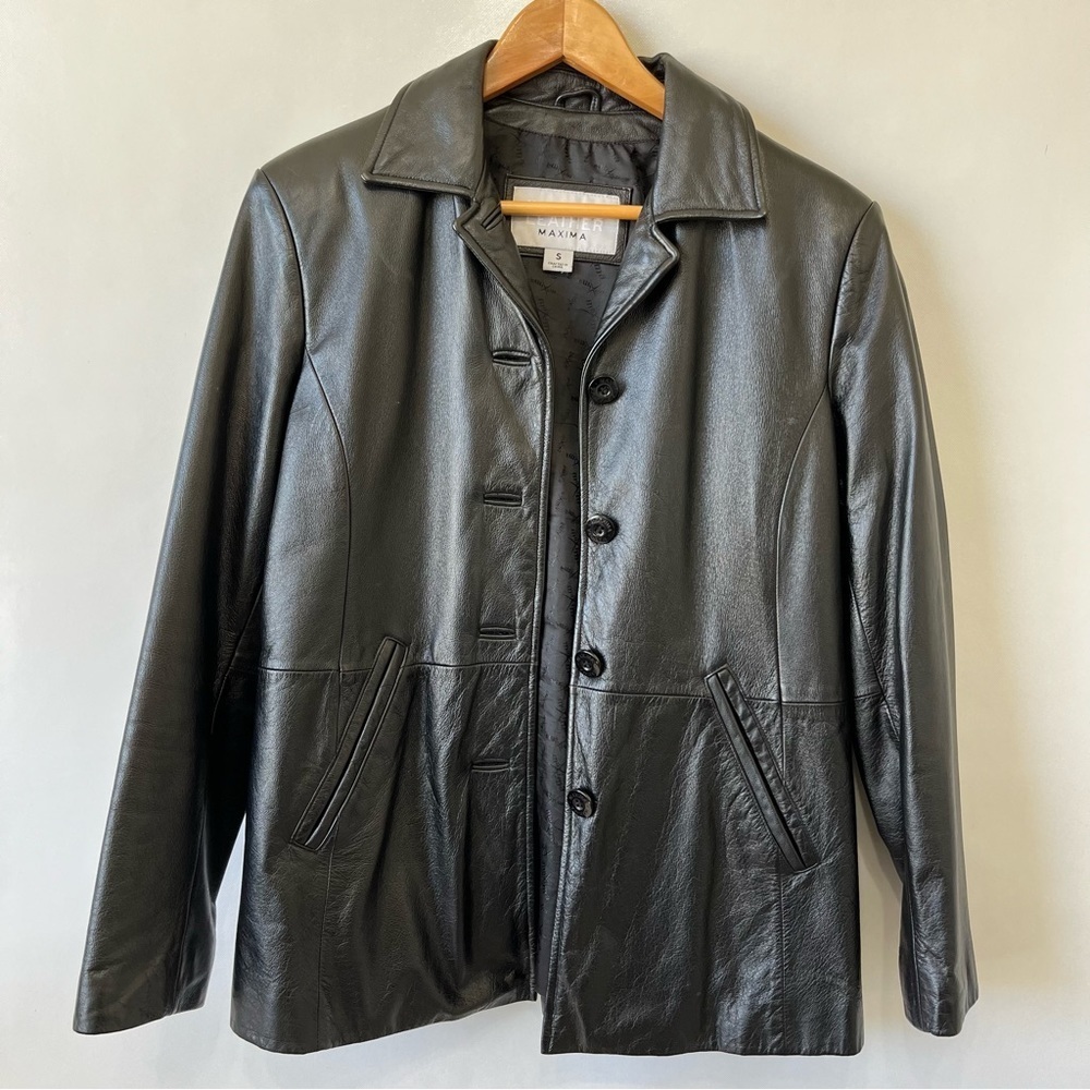 Vintage Wilsons Leather Maxima Black Leather Jacket Blazer